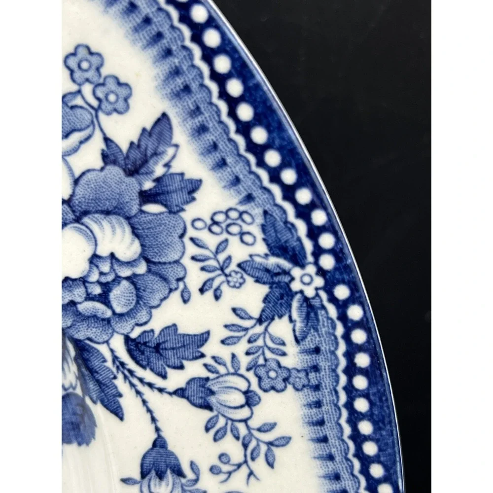 Vintage Royal Staffordshire TONQUIN BLUE By Clarice Cliff Dinnerware Set For 2